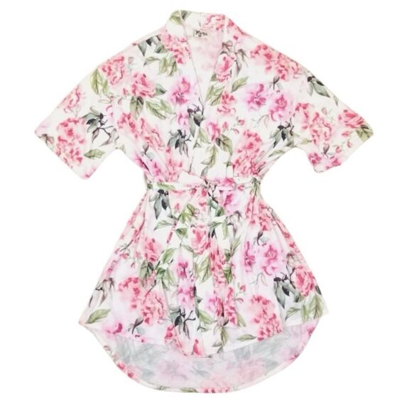 Show Me Your MuMu Brie Rose Print Robe Lightweight Feminine Cottage Swim Cover - Picture 5 of 13